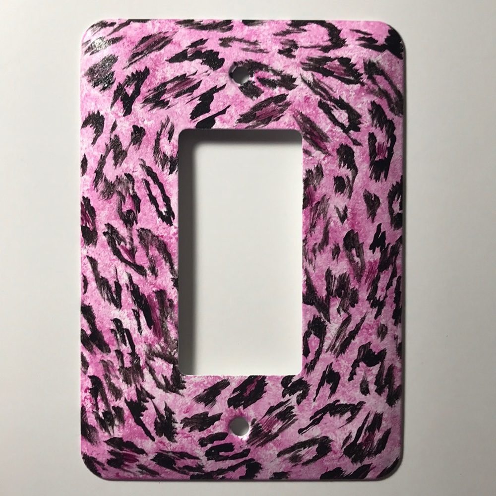 Hand Painted Rocker Switch Plate - Animal Print - Picture 2 of 7